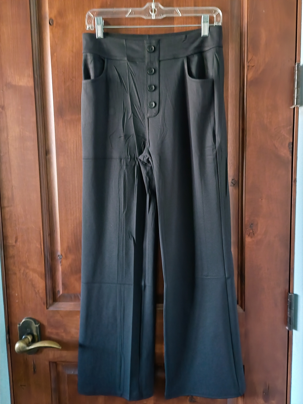 Keriffe Black Wide Leg Pull-On Dress Pants Size Medium NWT